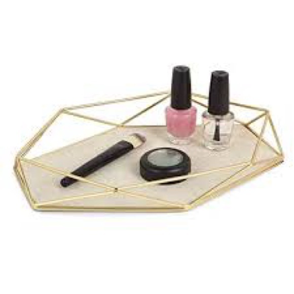 NEW Umbra Display Prisma Tray Sung Wook Park Geometric Gold Tone - Picture 3 of 16